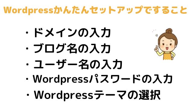 Wordpressかんたんセットアップですること